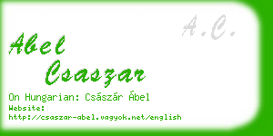 abel csaszar business card